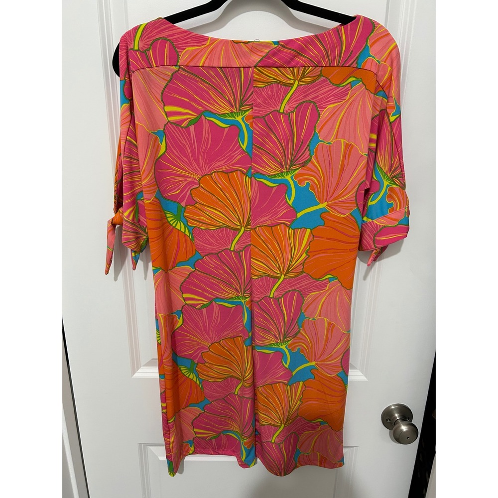 Trina Turk Womens Tie Sleeve Mini Dress Tropical Floral Print Size Smal - Picture 4 of 5